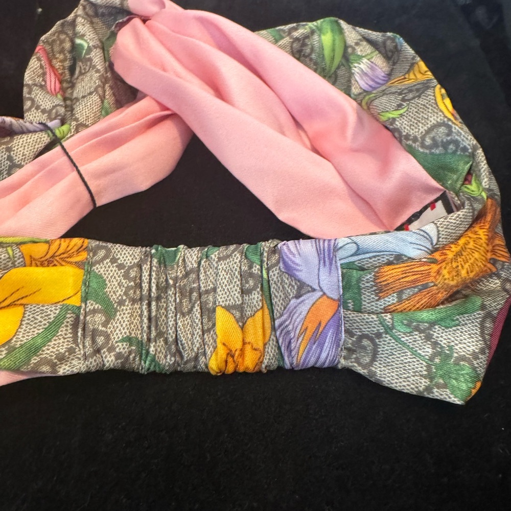 Gucci Pink and Orange Floral Hairband - Picture 7 of 8